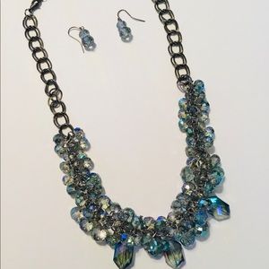 Beautiful Aurora Borealis Necklace and Earrings.
